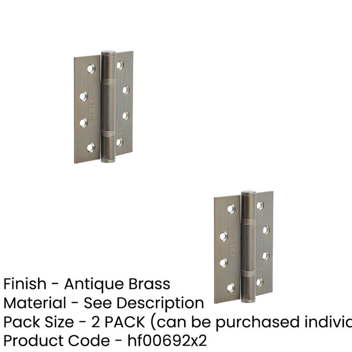 PACK Certifire Stainless Steel Grade Polymer Bearing Hinge with Antique Brass Finish 30/60 Fire Door Hinge (1)-1
