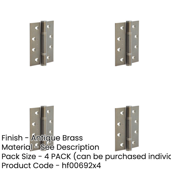 PACK Certifire Stainless Steel Grade Polymer Bearing Hinge with Antique Brass Finish 30/60 Fire Door Hinge-1