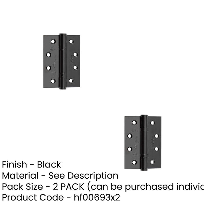 PACK Premium Grade Stainless Steel Polymer Bearing Hinge Knuckle Black Finish 30/60 Fire Door Hinge (1)-1