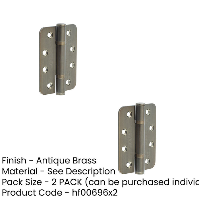 PACK Premium Certifire Stainless Steel Grade Radiused Polymer Bearing Hinges 102x76x3mm 30/60 Fire Door Hinge (1)-1