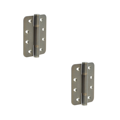 PACK Premium Certifire Stainless Steel Grade Radiused Polymer Bearing Hinges 102x76x3mm 30/60 Fire Door Hinge (1)