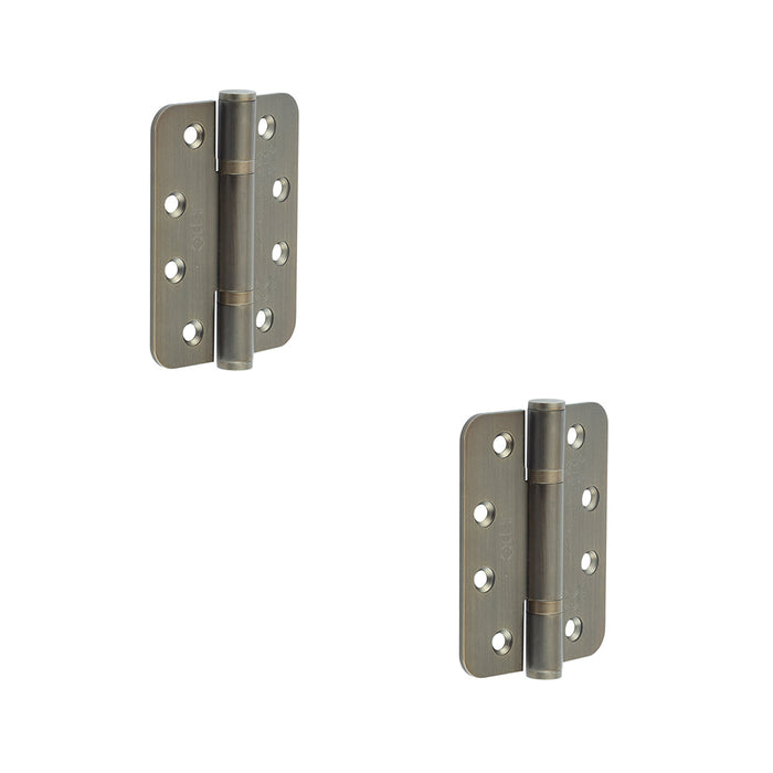 PACK Premium Certifire Stainless Steel Grade Radiused Polymer Bearing Hinges 102x76x3mm 30/60 Fire Door Hinge (1)