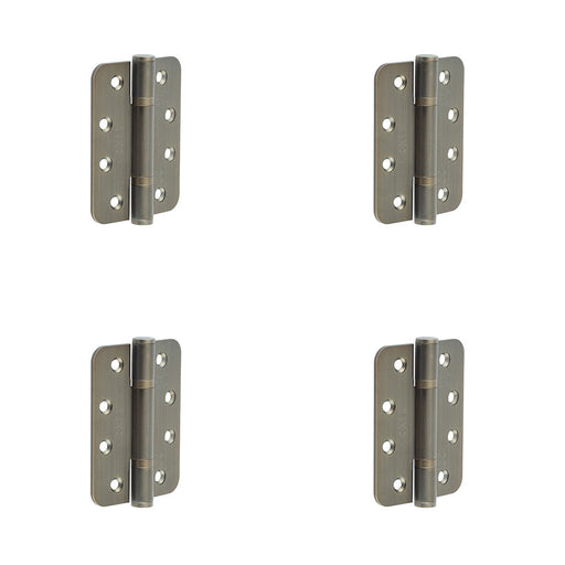 PACK Premium Certifire Stainless Steel Grade Radiused Polymer Bearing Hinges 102x76x3mm 30/60 Fire Door Hinge