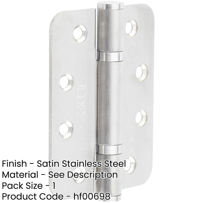 High-Quality Grade Radiused Polymer Bearing Hinges Satin Stainless Steel Finish 30/60 Fire Door Hinge-1