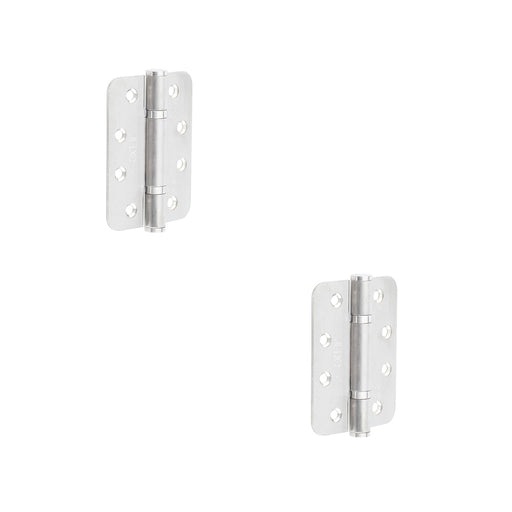 PACK High-Quality Grade Radiused Polymer Bearing Hinges Satin Stainless Steel Finish 30/60 Fire Door Hinge (1)