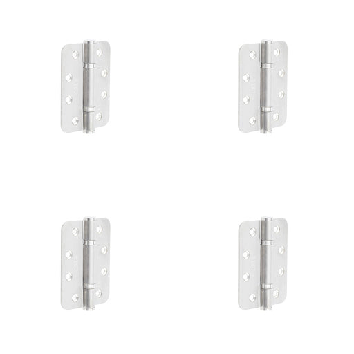 PACK High-Quality Grade Radiused Polymer Bearing Hinges Satin Stainless Steel Finish 30/60 Fire Door Hinge
