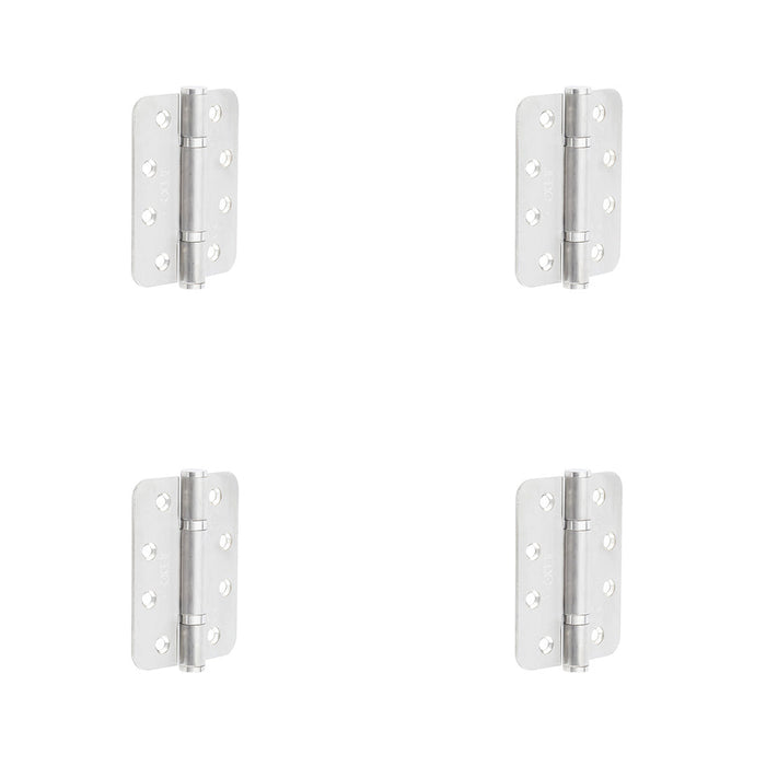 PACK High-Quality Grade Radiused Polymer Bearing Hinges Satin Stainless Steel Finish 30/60 Fire Door Hinge