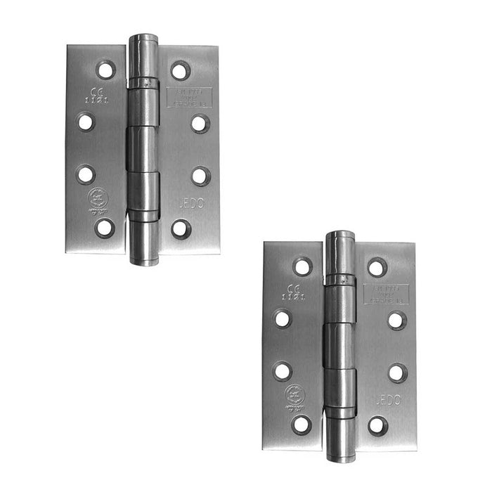 PACK Premium Grade Stainless Steel Ball Bearing Hinges 102x76x3mm Satin Finish 30/60 Fire Door Hinge (1)