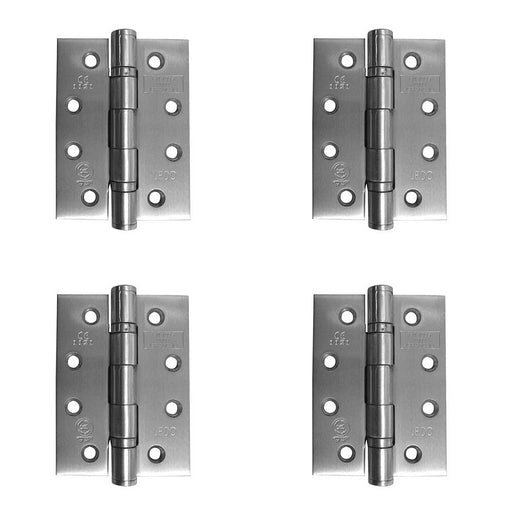 PACK Premium Grade Stainless Steel Ball Bearing Hinges 102x76x3mm Satin Finish 30/60 Fire Door Hinge