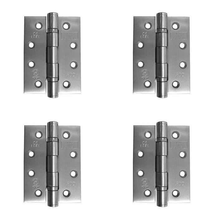 PACK Premium Grade Stainless Steel Ball Bearing Hinges 102x76x3mm Satin Finish 30/60 Fire Door Hinge