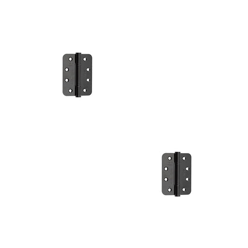 PACK Premium Stainless Steel Grade Radiused Black Polymer Bearing Hinges 102x76x3mm 30/60 Fire Door Hinge (1)