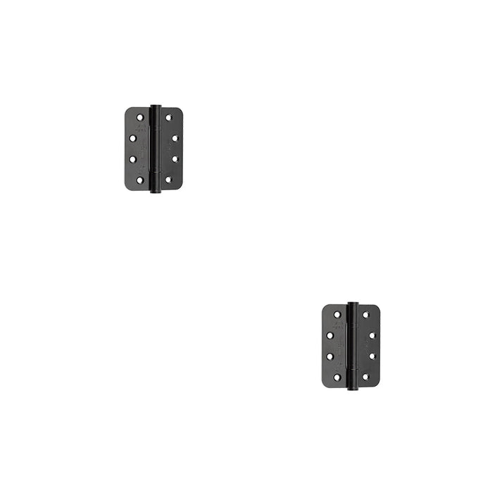 PACK Premium Stainless Steel Grade Radiused Black Polymer Bearing Hinges 102x76x3mm 30/60 Fire Door Hinge (1)