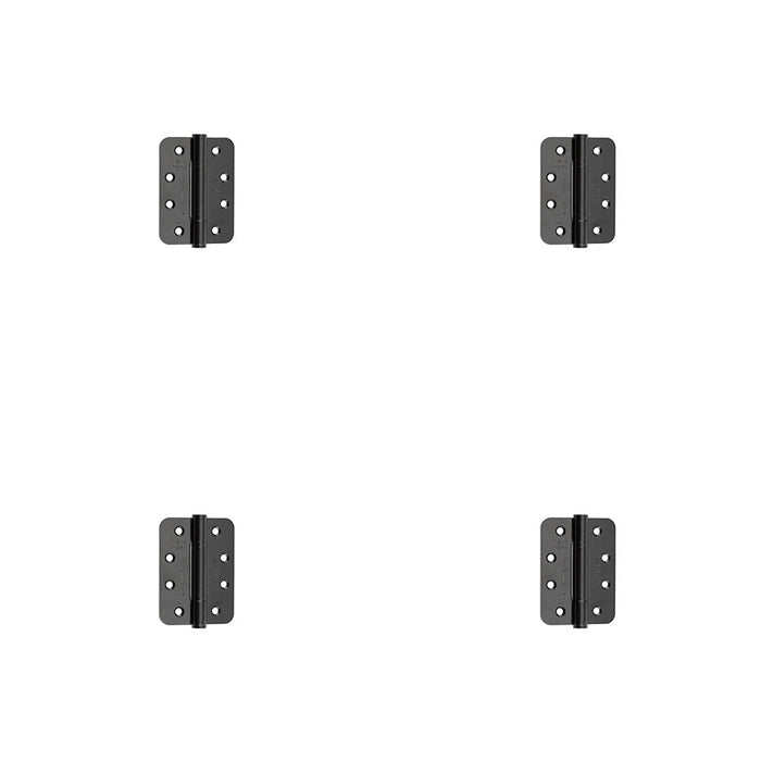 PACK Premium Stainless Steel Grade Radiused Black Polymer Bearing Hinges 102x76x3mm 30/60 Fire Door Hinge
