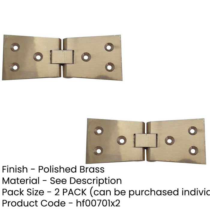 PACK Premium Polished Brass Counter Flap Hinge 99mm 40mm Durable Lift Hatch-1