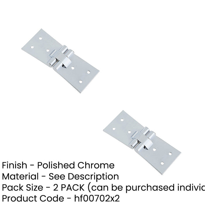 PACK Premium Polished Chrome Counter Flap Hinge 99mm 40mm Lift Hatch-1