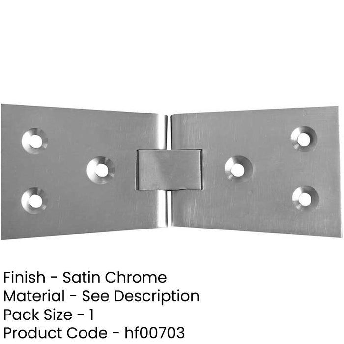 Satin Chrome Counter Flap Hinge 99x40x1mm Durable Installations Lift Hatch-1
