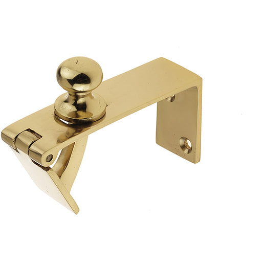Polished Brass Counter Flap Catch 80x38mm Secure Closure Lift Hatch