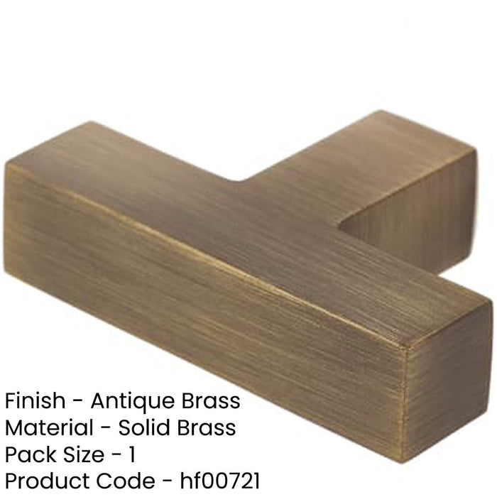 Stylish Square Cupboard Knob Antique Brass Finish Kitchen Cabinet Knob-1