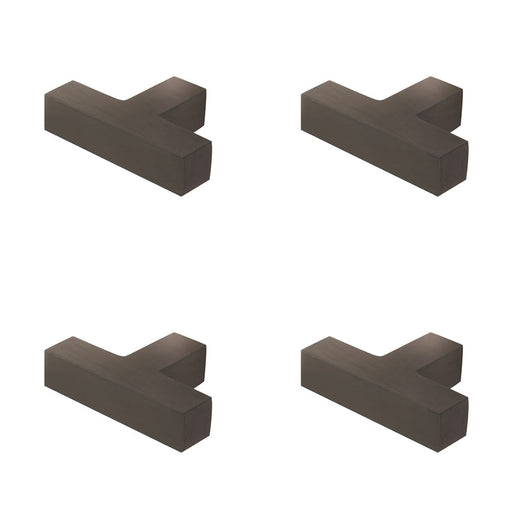 PACK Stylish T-Bar Square Cupboard Knob Dark Bronze Finish Kitchen Cabinet Knob