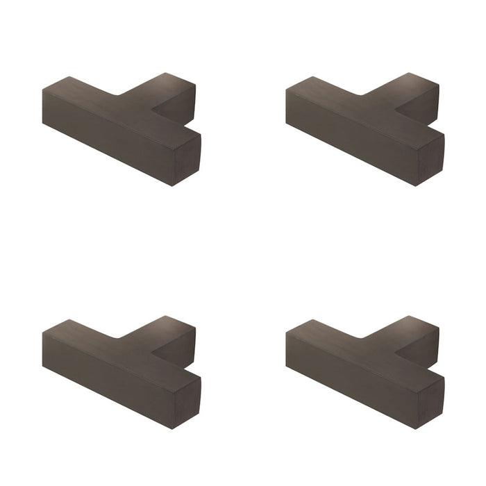 PACK Stylish T-Bar Square Cupboard Knob Dark Bronze Finish Kitchen Cabinet Knob