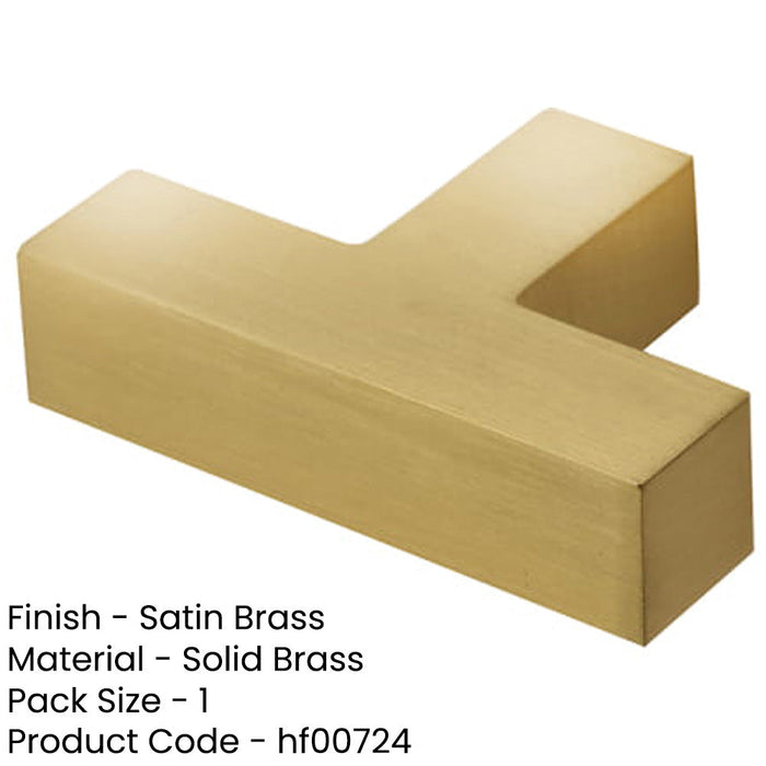 Modern Square Cupboard Knob Satin Brass Elegant Durable Design Kitchen Cabinet Knob-1