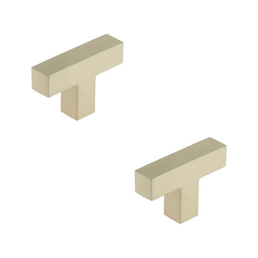 PACK Modern T-Bar Square Cupboard Knob Satin Nickel Finish Kitchen Cabinet Knob (1)