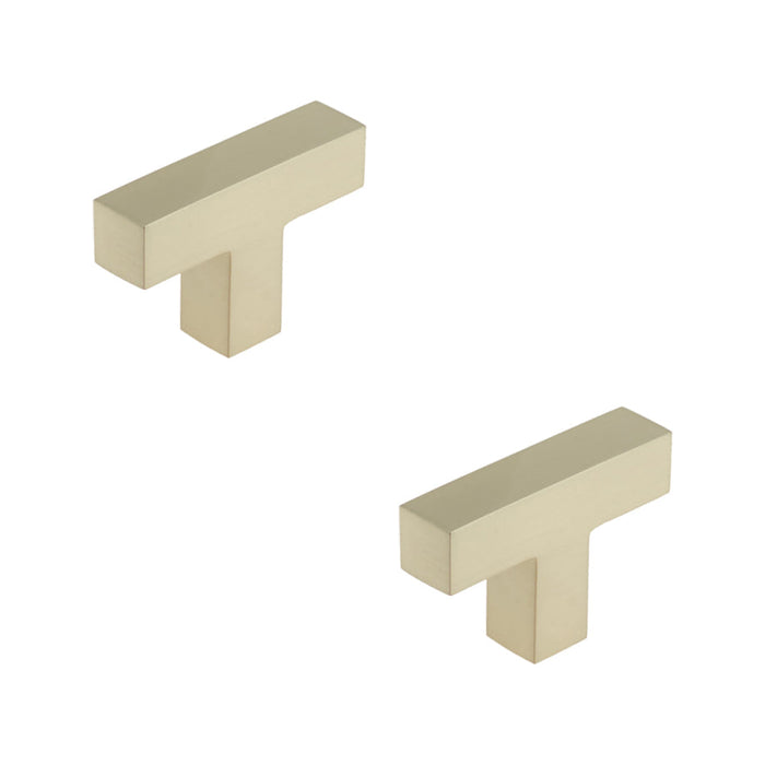 PACK Modern T-Bar Square Cupboard Knob Satin Nickel Finish Kitchen Cabinet Knob (1)