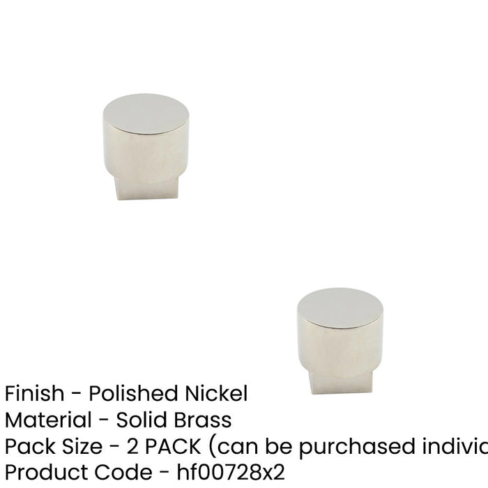 PACK Stylish Polished Nickel Round Cupboard Knob Modern Interiors Kitchen Cabinet Knob (1)-1
