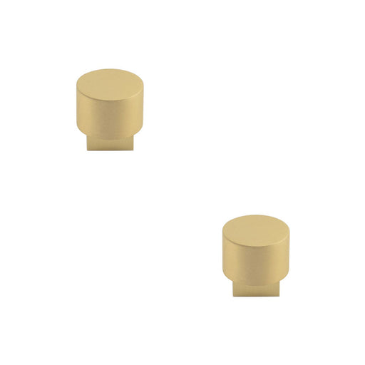 PACK Elegant Round Satin Brass Cupboard Knob Modern Interiors Kitchen Cabinet Knob (1)