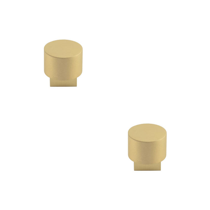 PACK Elegant Round Satin Brass Cupboard Knob Modern Interiors Kitchen Cabinet Knob (1)