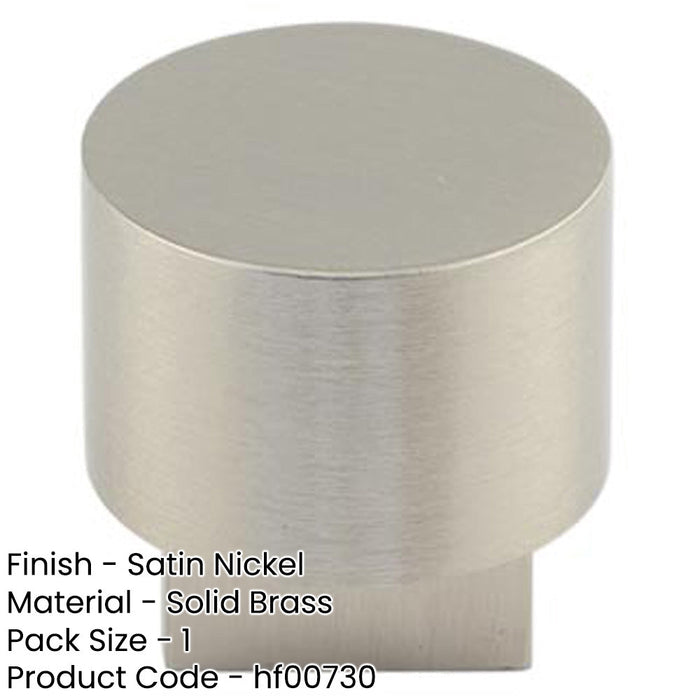 Stylish Round Cupboard Knob Satin Nickel Finish Kitchen Cabinet Knob-1