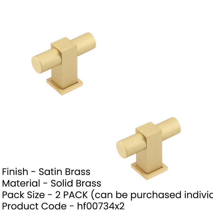 PACK Modern Cupboard Knob Satin Brass Stylish Decor Kitchen Cabinet Knob (1)-1