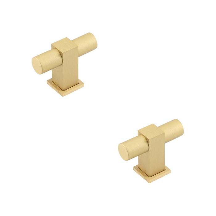 PACK Modern Cupboard Knob Satin Brass Stylish Decor Kitchen Cabinet Knob (1)