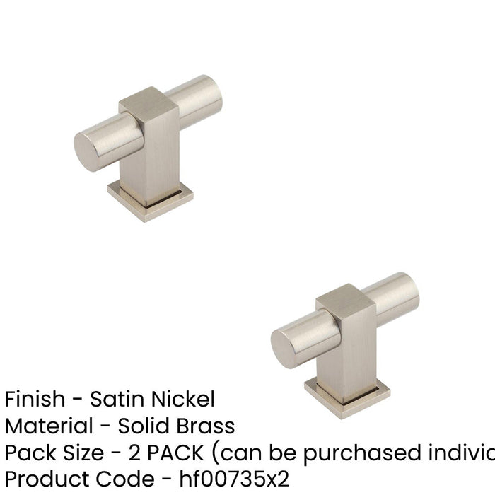 PACK Modern Cupboard Knob Satin Nickel Finish Kitchen Cabinet Knob (1)-1