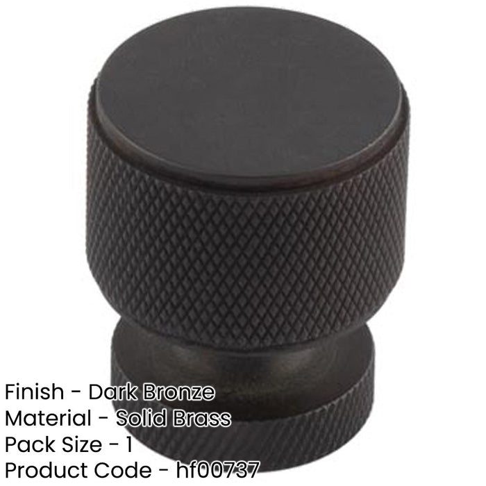 Stylish Dark Bronze Knurled Cupboard Knob Home Renovation Kitchen Cabinet Knob-1