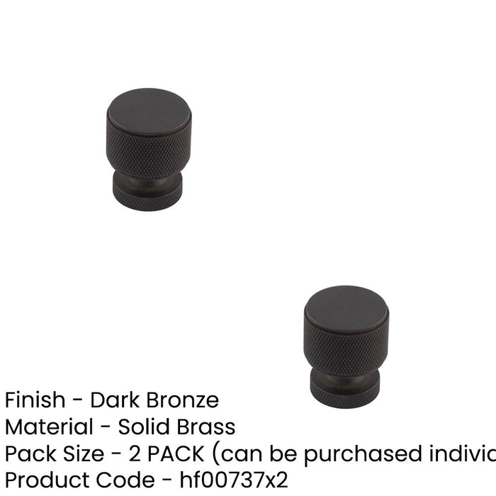 PACK Stylish Dark Bronze Knurled Cupboard Knob Home Renovation Kitchen Cabinet Knob (1)-1
