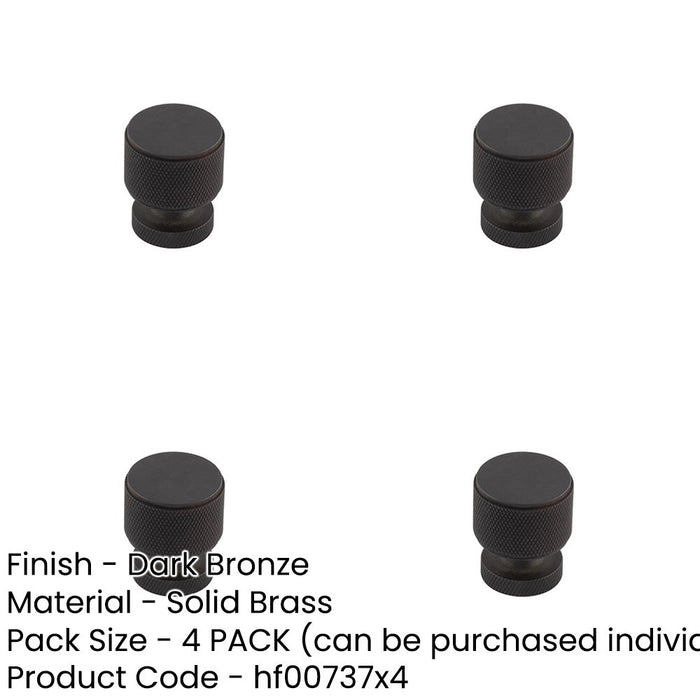 PACK Stylish Dark Bronze Knurled Cupboard Knob Home Renovation Kitchen Cabinet Knob-1