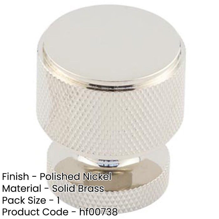 Elegant Knurled Cupboard Knob Polished Nickel with Antique Brass Options Kitchen Cabinet Knob-1