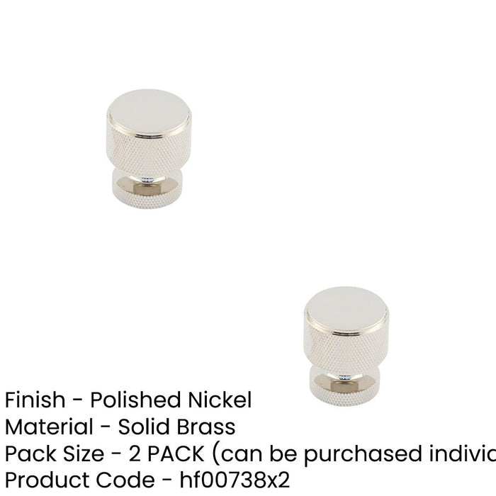 PACK Elegant Knurled Cupboard Knob Polished Nickel with Antique Brass Options Kitchen Cabinet Knob (1)-1