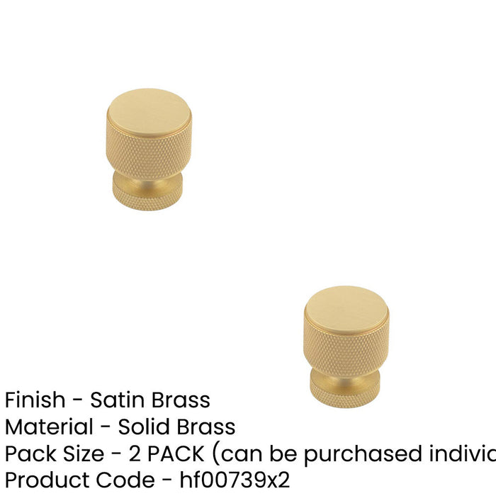 PACK Stylish Satin Brass Knurled Cupboard Knob Home Renovation Kitchen Cabinet Knob (1)-1