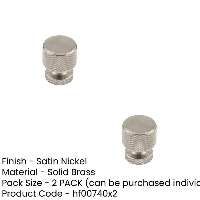 PACK Elegant Satin Nickel Knurled Cupboard Knob Stylish Interiors Kitchen Cabinet Knob (1)-1