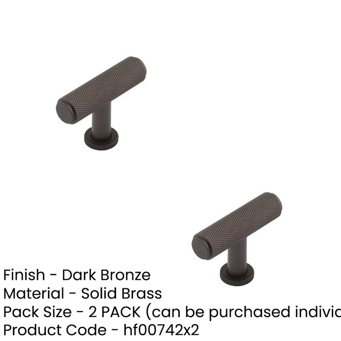 PACK Stylish Knurled Cupboard Knob Dark Bronze Finish Kitchen Cabinet Knob (1)-1