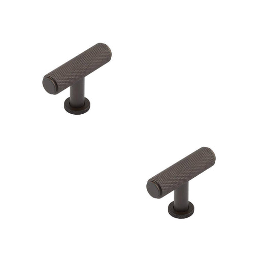 PACK Stylish Knurled Cupboard Knob Dark Bronze Finish Kitchen Cabinet Knob (1)
