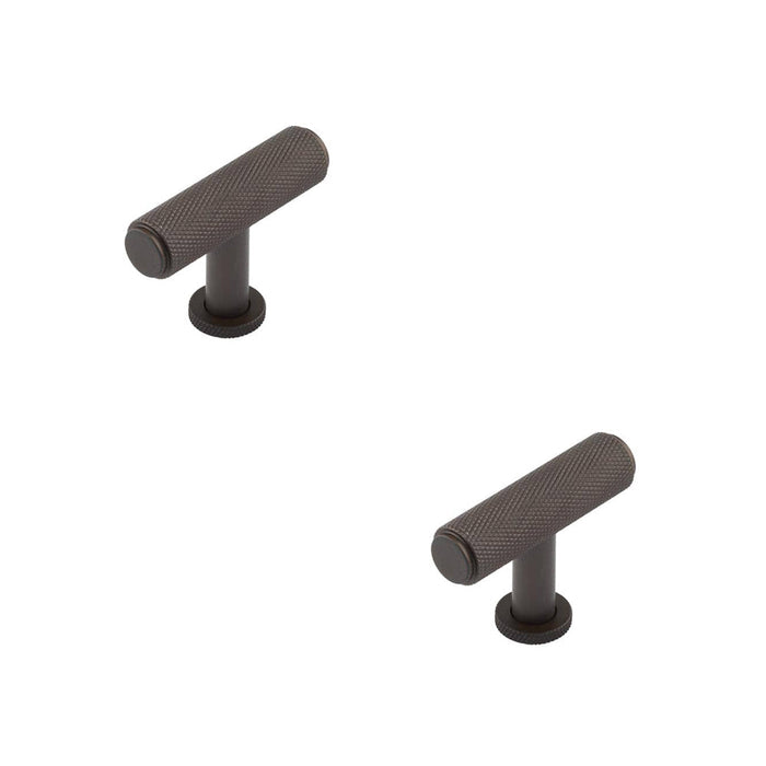 PACK Stylish Knurled Cupboard Knob Dark Bronze Finish Kitchen Cabinet Knob (1)