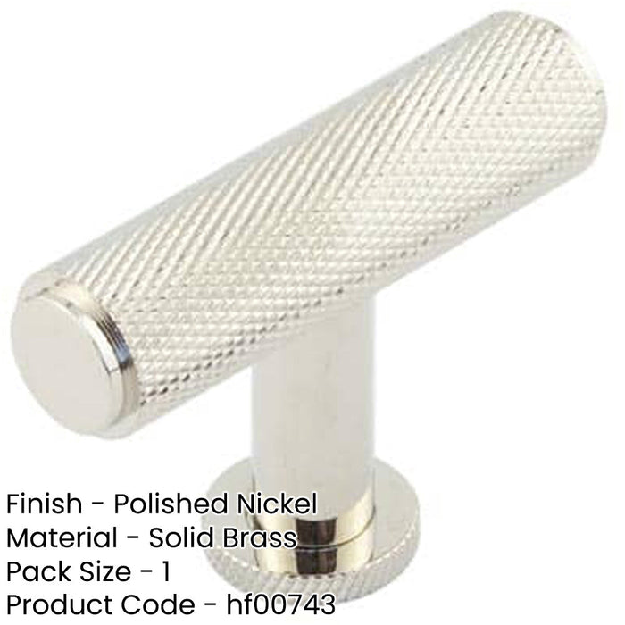 Premium Knurled Cupboard Knob Polished Nickel Kitchen Cabinet Knob-1