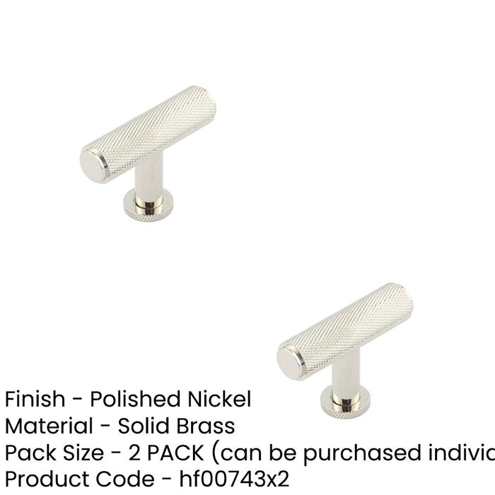 PACK Premium Knurled Cupboard Knob Polished Nickel Kitchen Cabinet Knob (1)-1