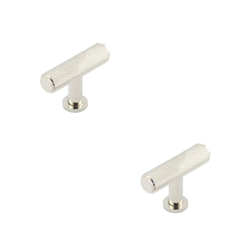 PACK Premium Knurled Cupboard Knob Polished Nickel Kitchen Cabinet Knob (1)