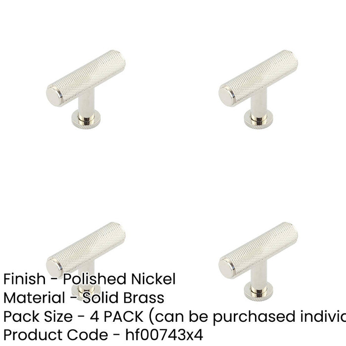 PACK Premium Knurled Cupboard Knob Polished Nickel Kitchen Cabinet Knob-1