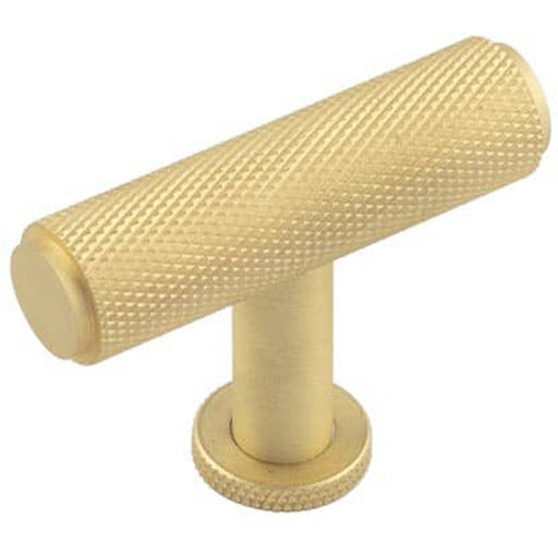 Stylish Knurled Cupboard Knob Satin Brass Modern Interiors Kitchen Cabinet Knob