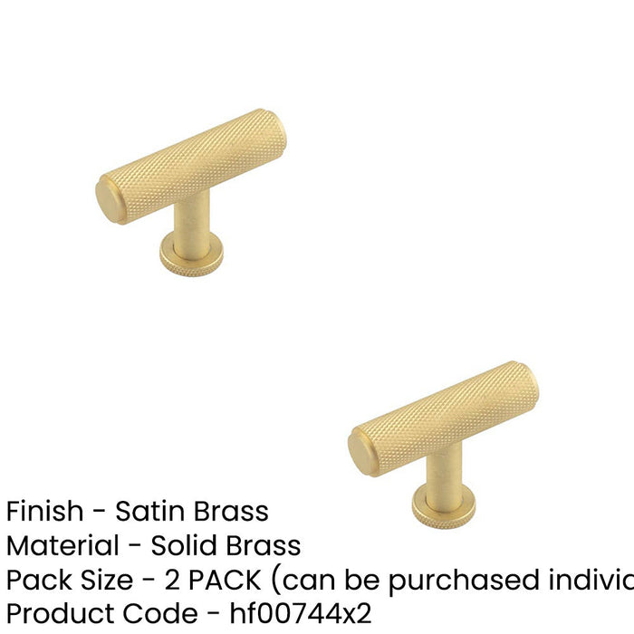 PACK Stylish Knurled Cupboard Knob Satin Brass Modern Interiors Kitchen Cabinet Knob (1)-1